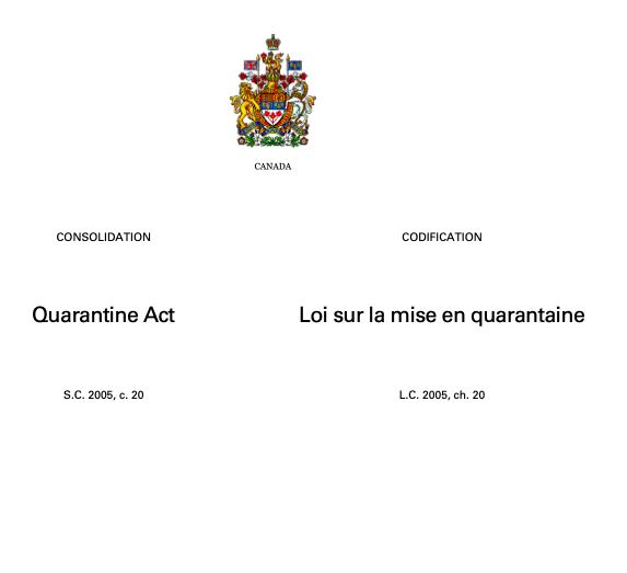 Calgary criminal lawyer Quarantine Act