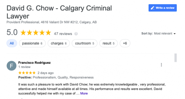 David Chow Calgary Criminal Lawyer Reviews