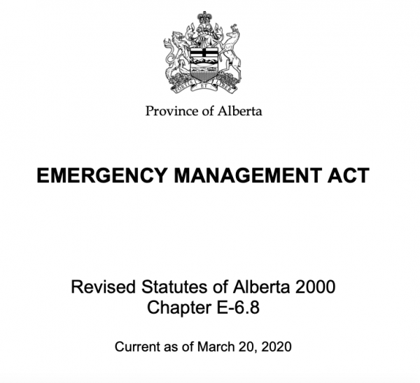 Alberta criminal lawyer Emergency Management Act 